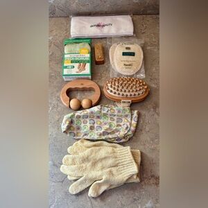 Spa Essentials Set with Massage Tools and Loofah